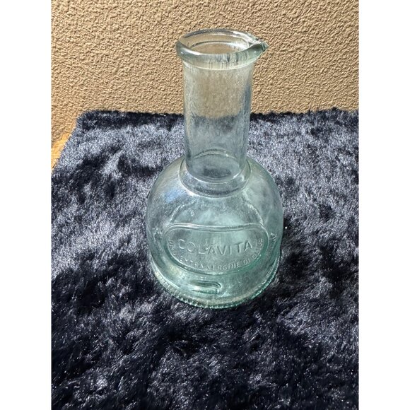 Vintage Colavita Clear Glass Olive Oil Decanter Vintage 50cl 350g Embossed Logo - Picture 1 of 6